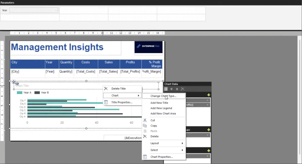 changing chart types in power bi