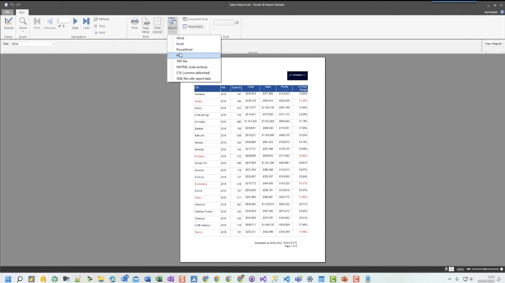 Report Builder In Power Bi Formatting Objects And Visualizations Quant