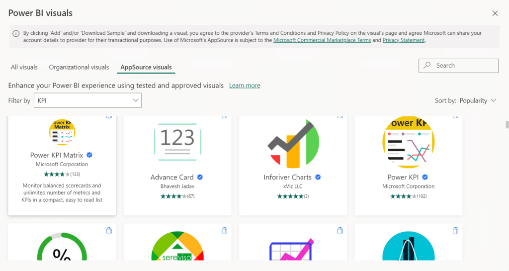 power bi visual collection 