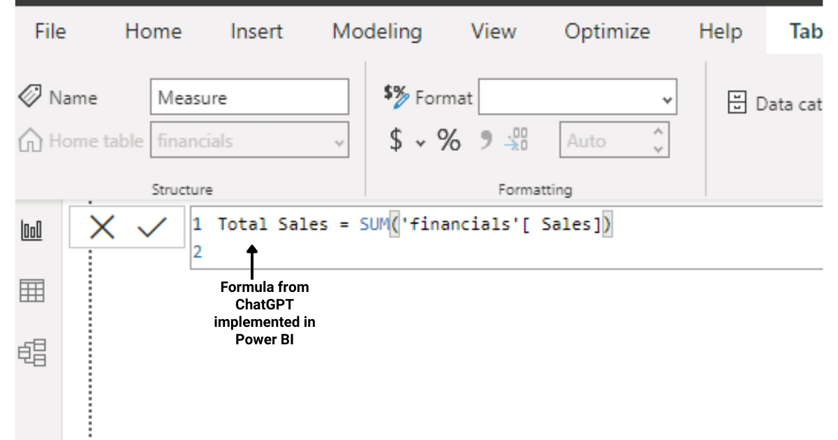 Implementing formula from ChatGPT in Power BI