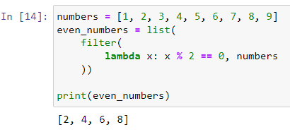 Lambda function with filter in Python