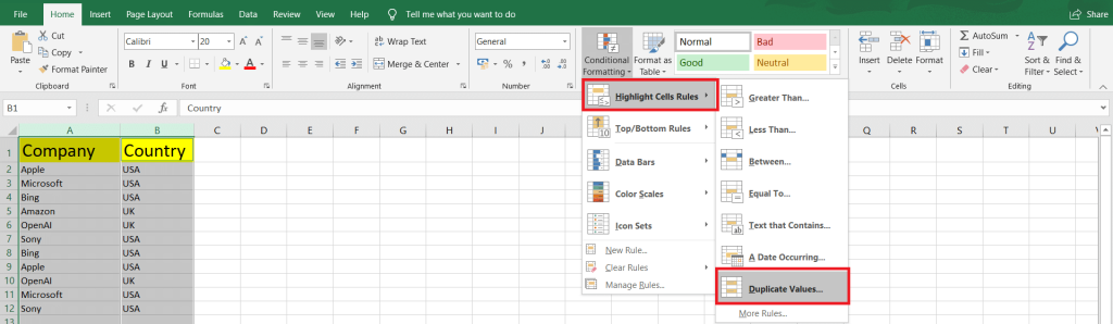 Highlighting Discrepancies with Conditional Formatting in Excel