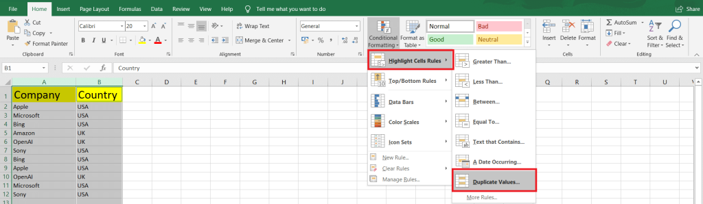 Microsoft Excel: How can we cross check the texts and numbers from