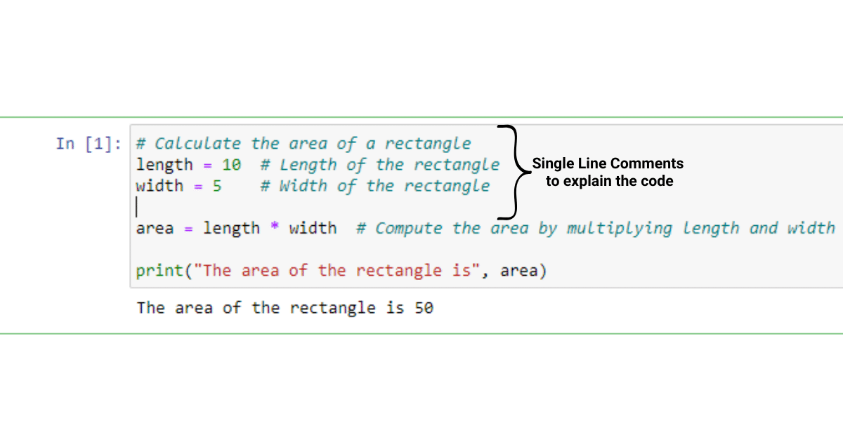 Single Line Comments to explain Python code