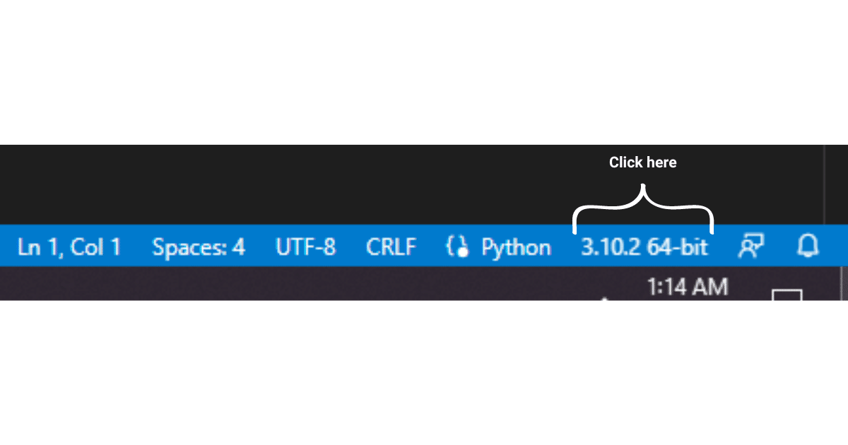 Click on the Python version to see the current Python version