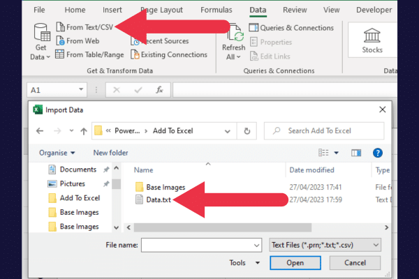 power query import from text or csv