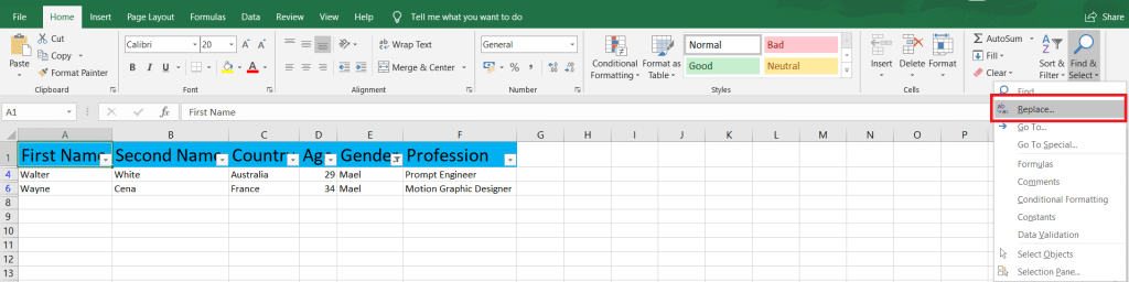 Microsoft Excel: How can we cross check the texts and numbers from