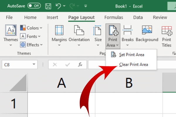 Excel clear print area