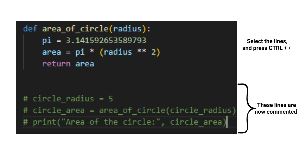 Commenting out multiple lines of code using CTRL + /