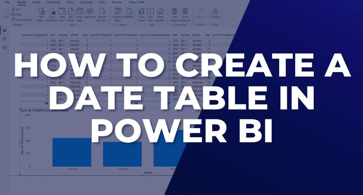 How to create a date table in power bi with examples.