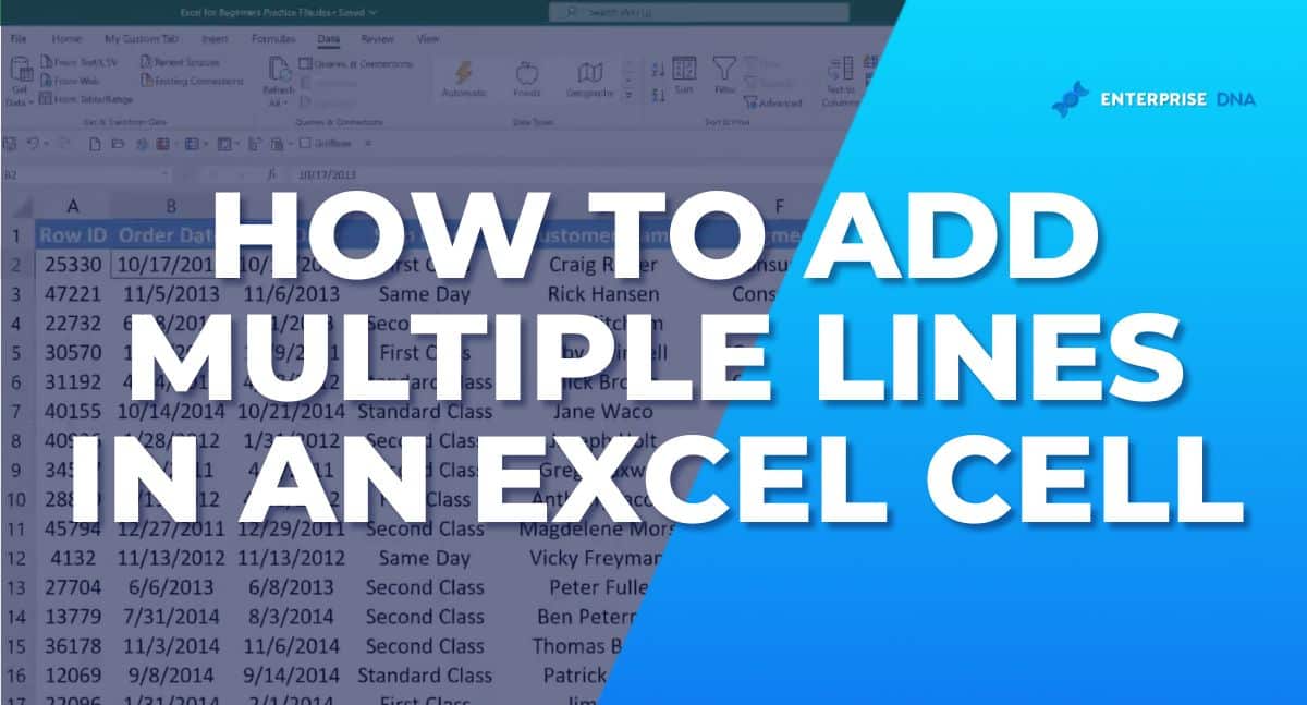 How to Add Multiple Lines in an Excel Cell 3 Easy Methods