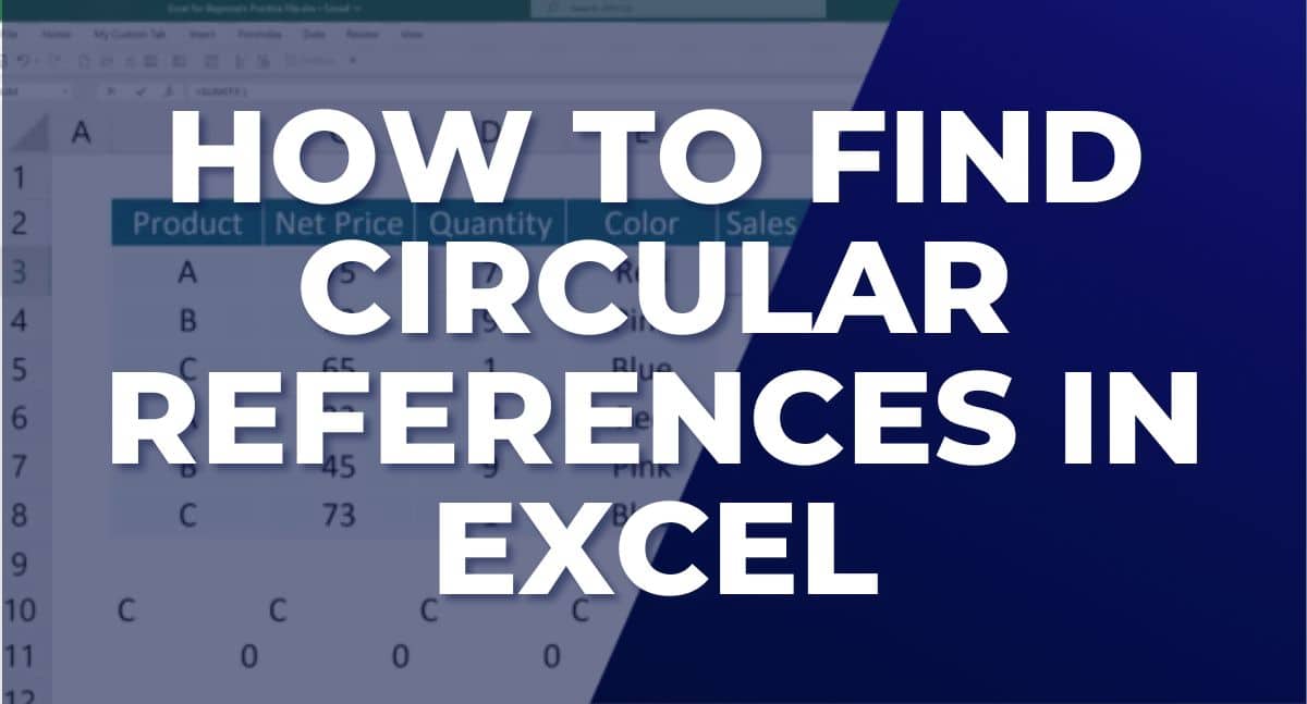 How to find circular references in excel.