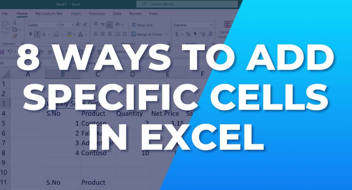 8 Ways To Add Specific Cells in Excel