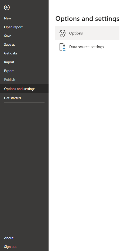 Microsoft Power BI Desktop Settings