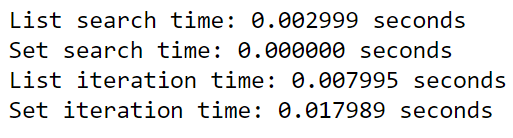 Time Complexity Output Comparison