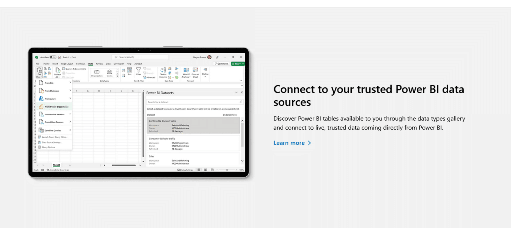 You can use Excel workbooks as data sources for Power BI. 