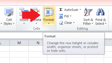 Select the "Format" option in the "Cells" group of the "Home" tab.