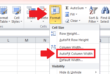 In the drop-down menu, choose "AutoFit Column Width"