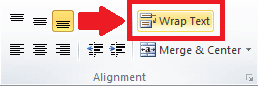 Choose the "Wrap Text" button in the "Alignment" group of the "Home" tab.