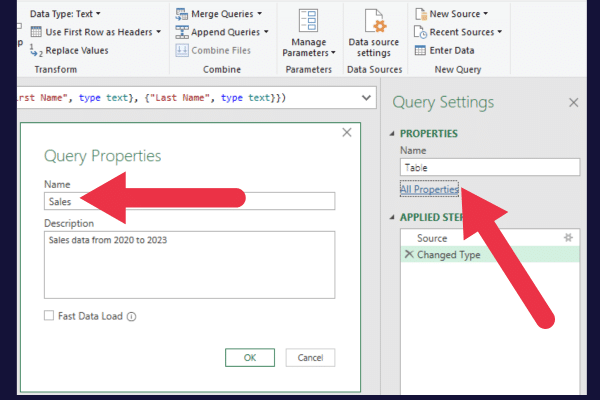 power query settings