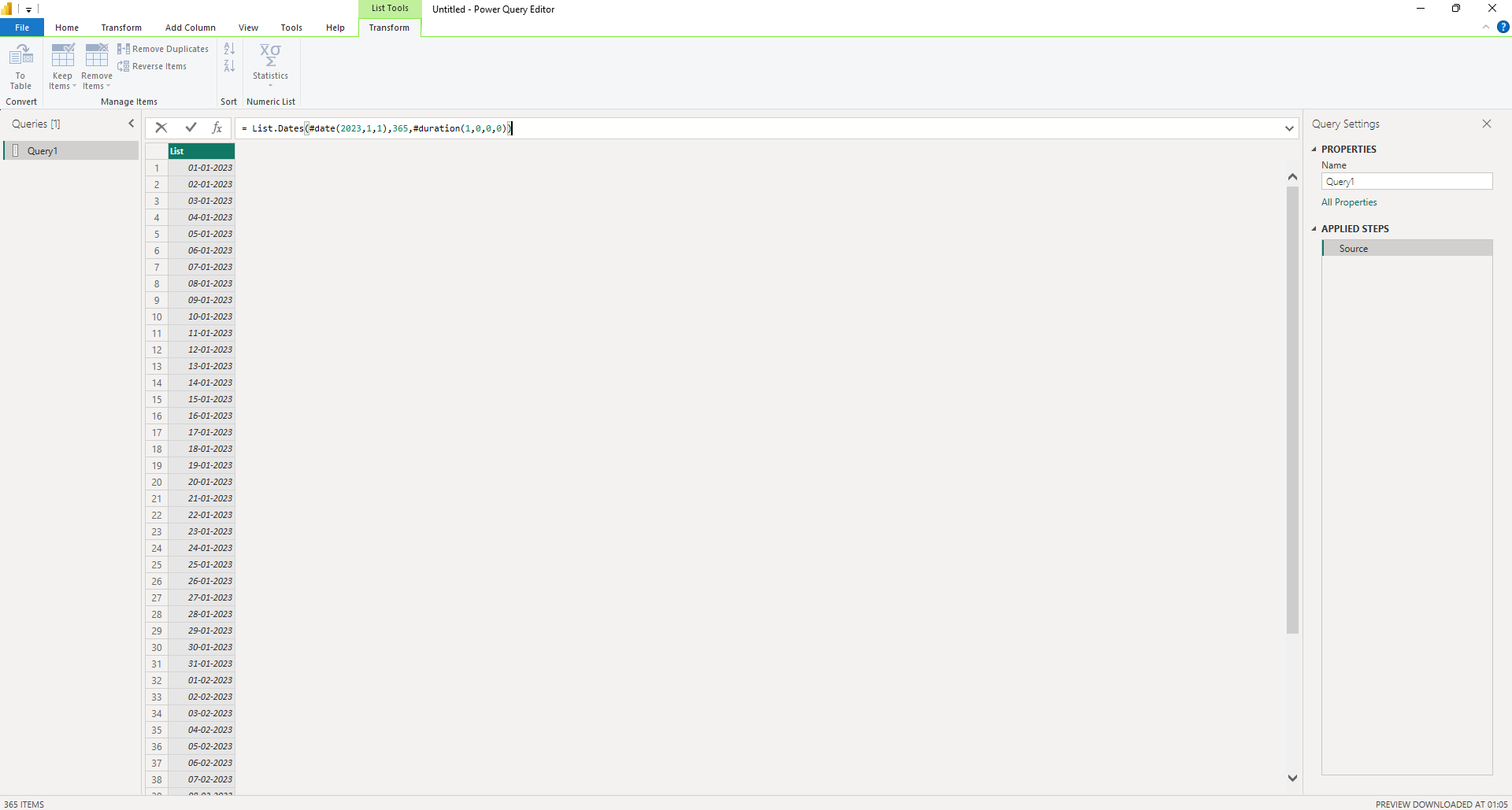 Microsoft Power BI Desktop Date Table Using Power Query editor example