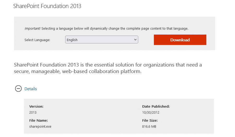 How to download SharePoint Foundation 2013