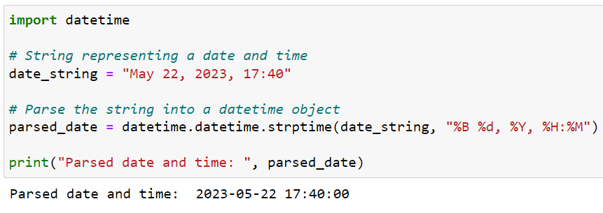 Parsing a string into a datetime object