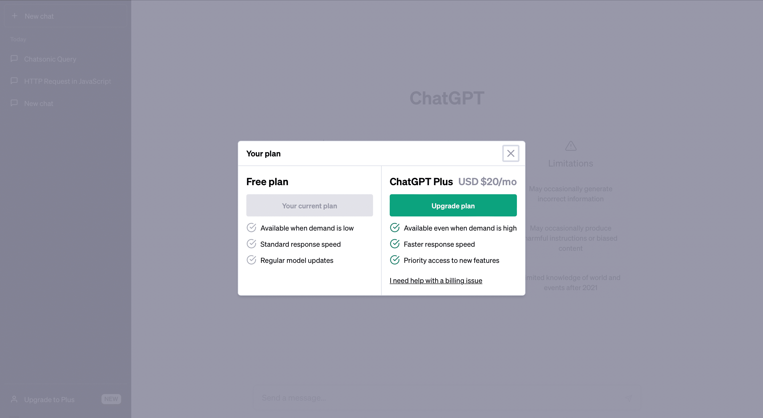 Chatgpt Plan Pop-up