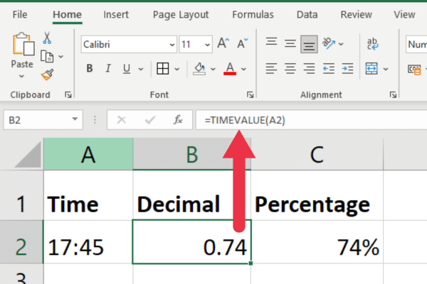 timevalue function in excel spreadsheet