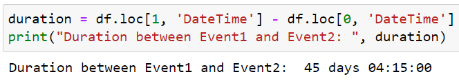 Calculating duration between two events
