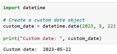 Creating a custom date object in python