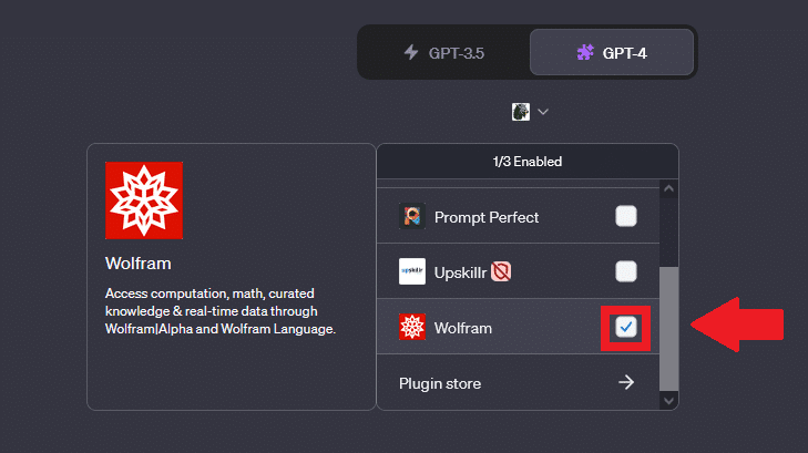 Turn on a plugin to start using it in ChatGPT