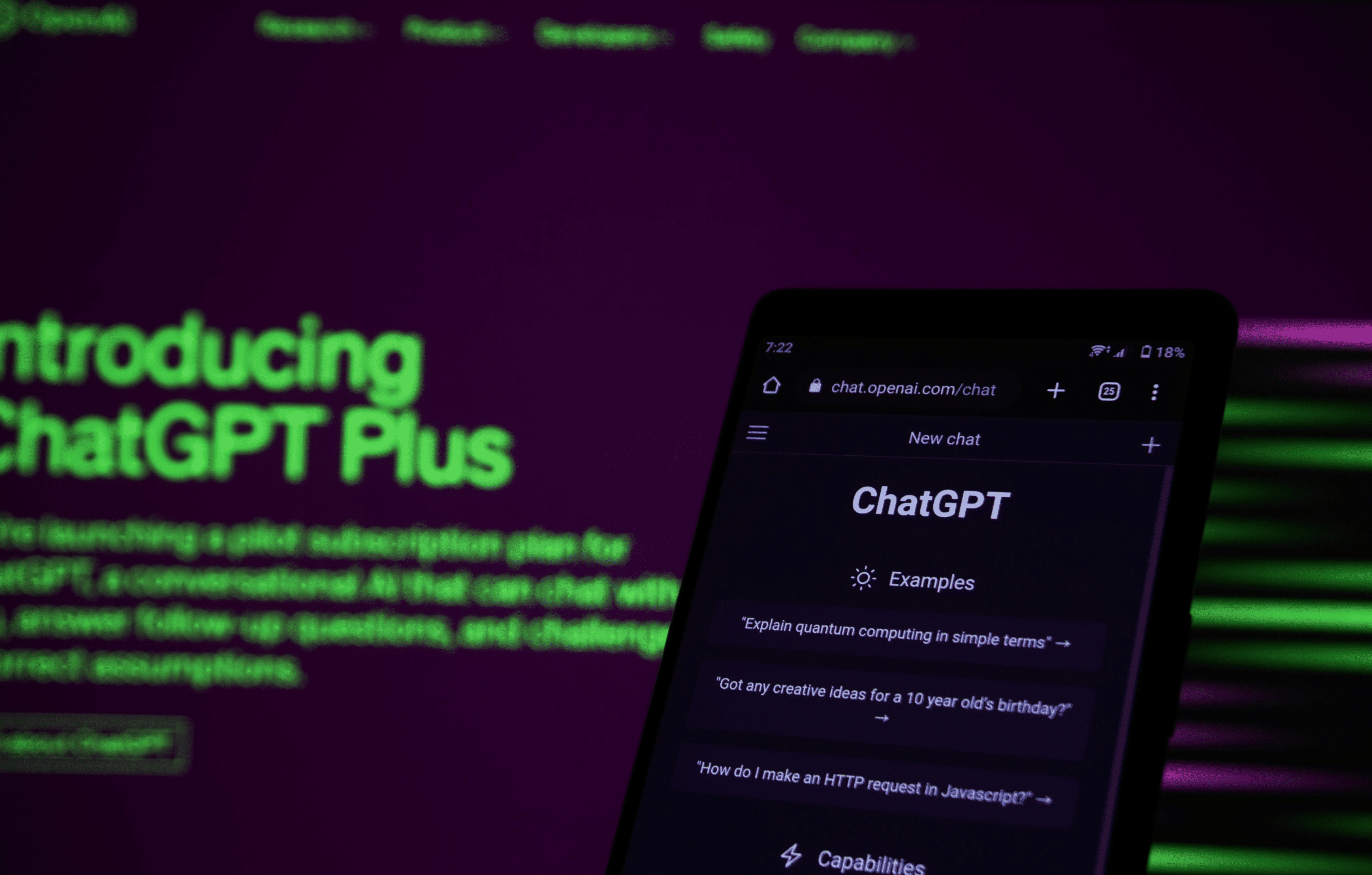 Chatgpt Mobile Interface и Chatgpt Plus Начална страница