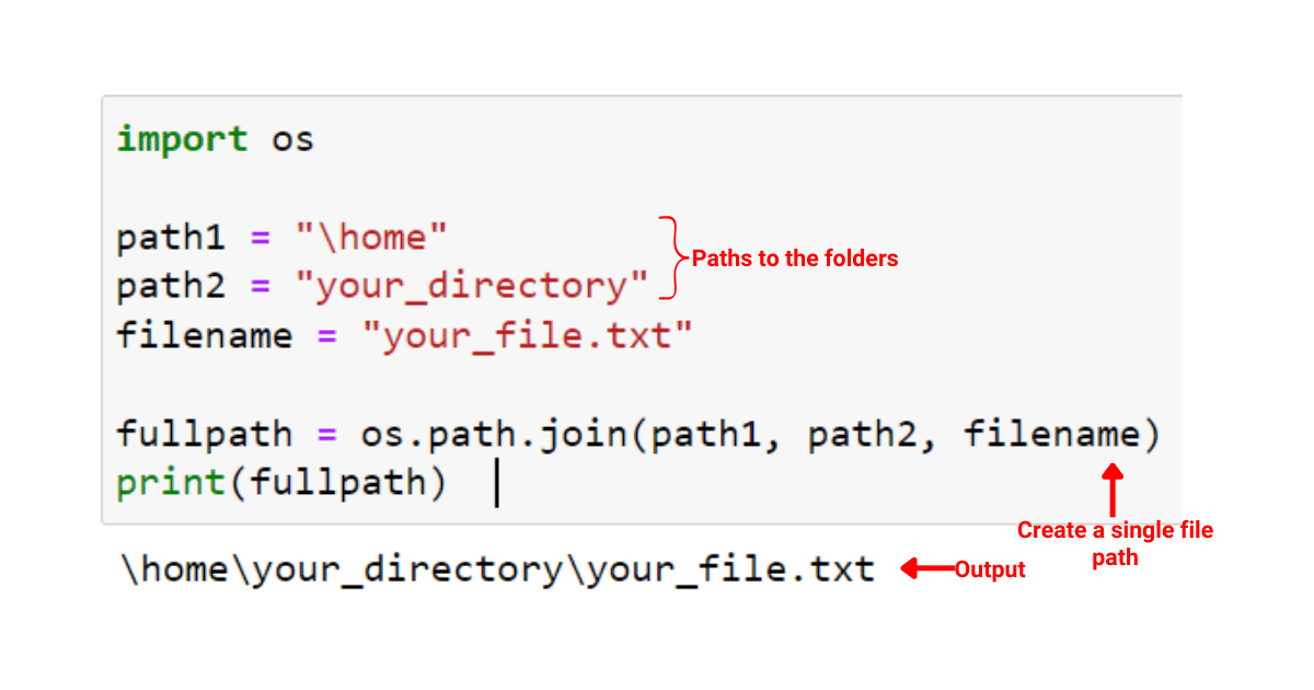 Concatenating Path Components with os.path.join()