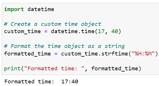 Formatting a time object as a string