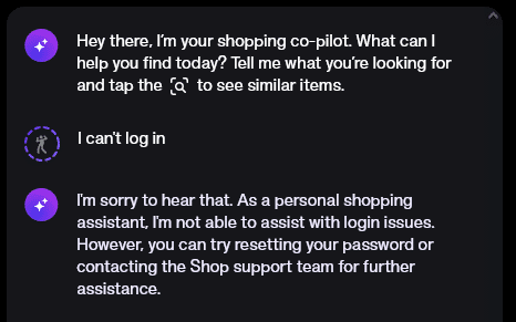 The AI chatbot used by Shopify in the Shop app isn't designed for customer support