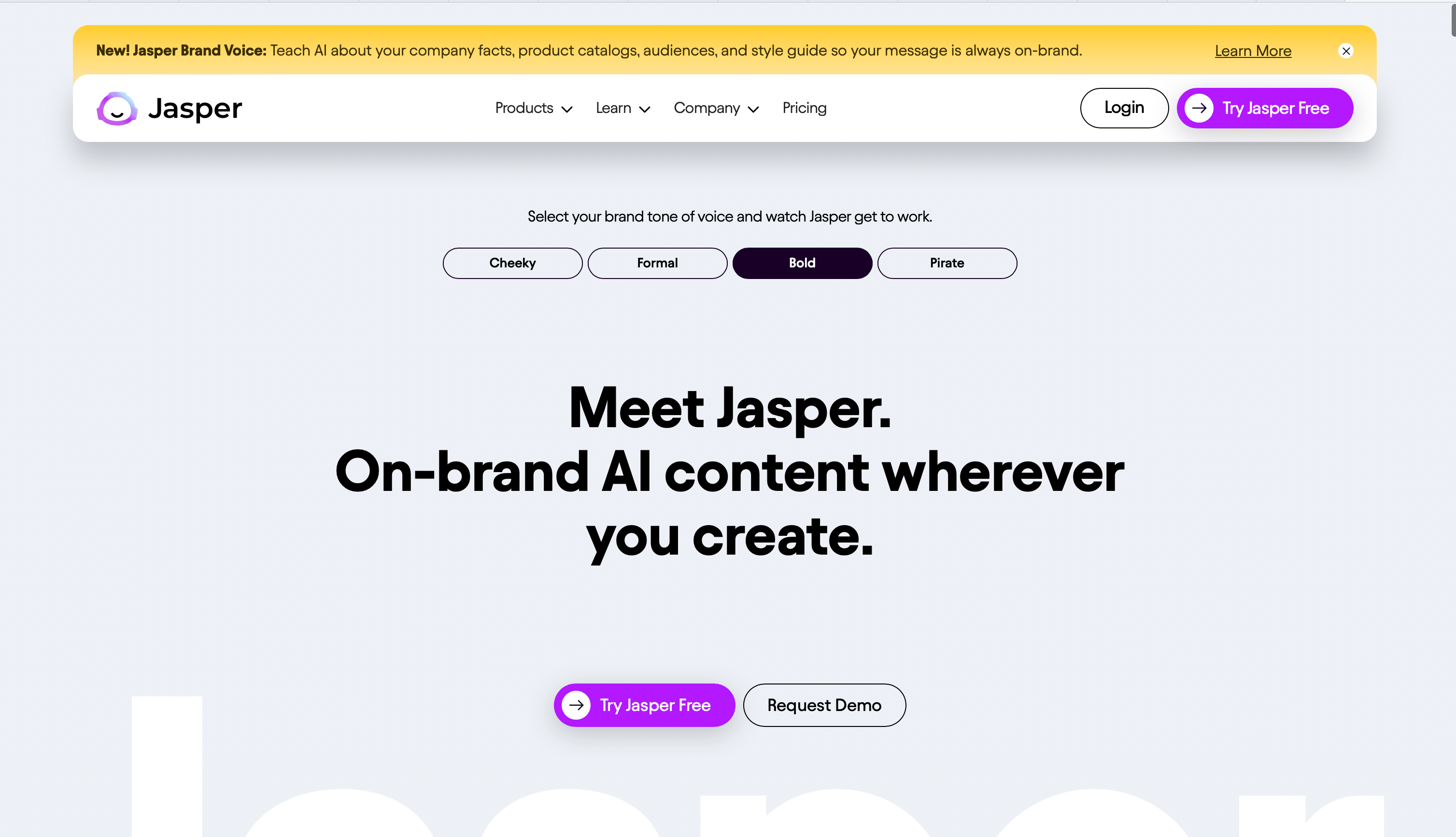 Página de inicio de Jasper