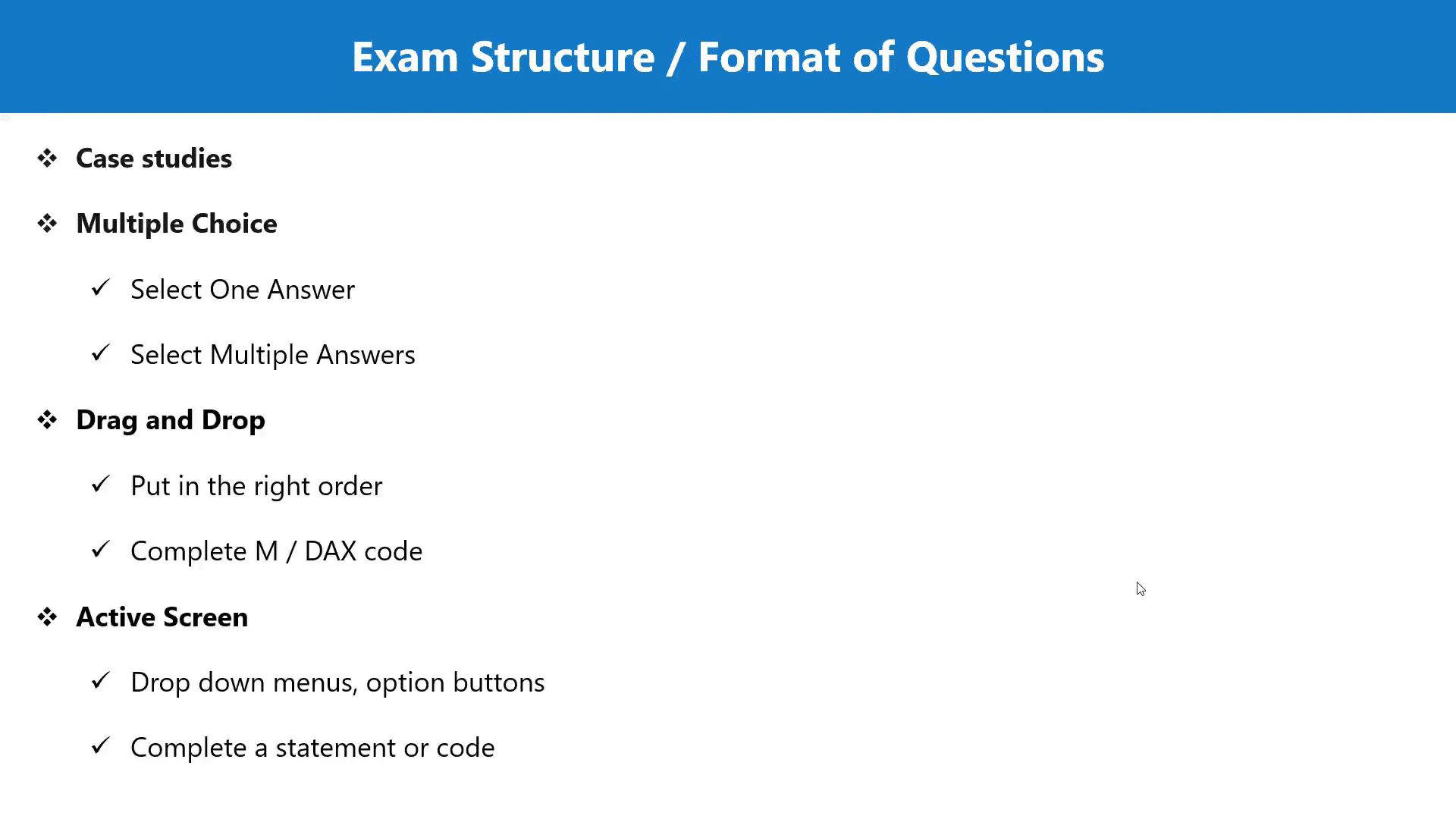 Exam structure for DP-500