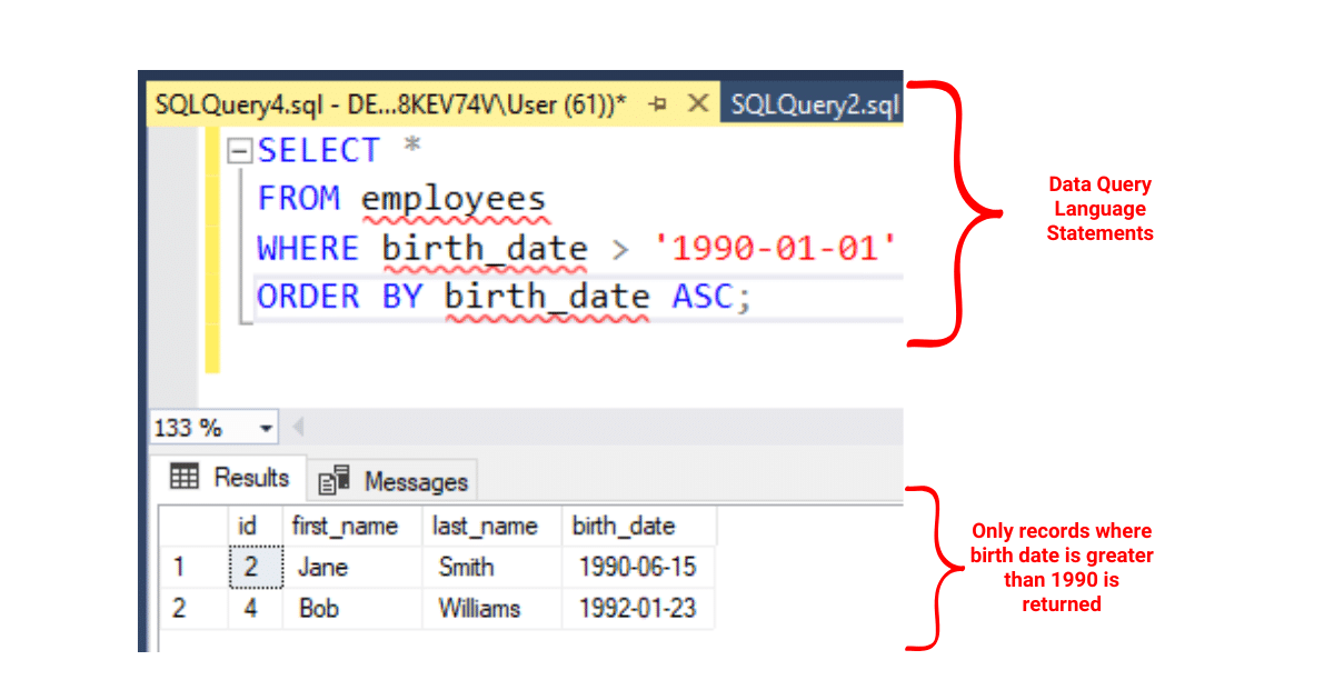 Retrieving Data with Data Query Language Statements