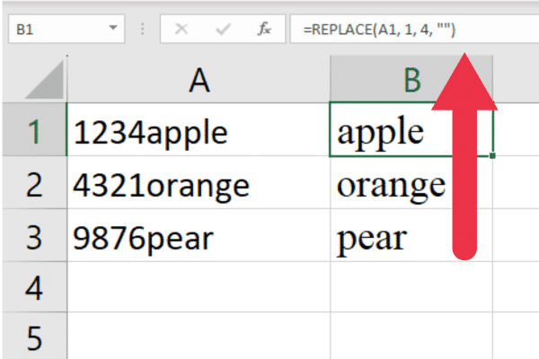 Formula with replace function in Excel