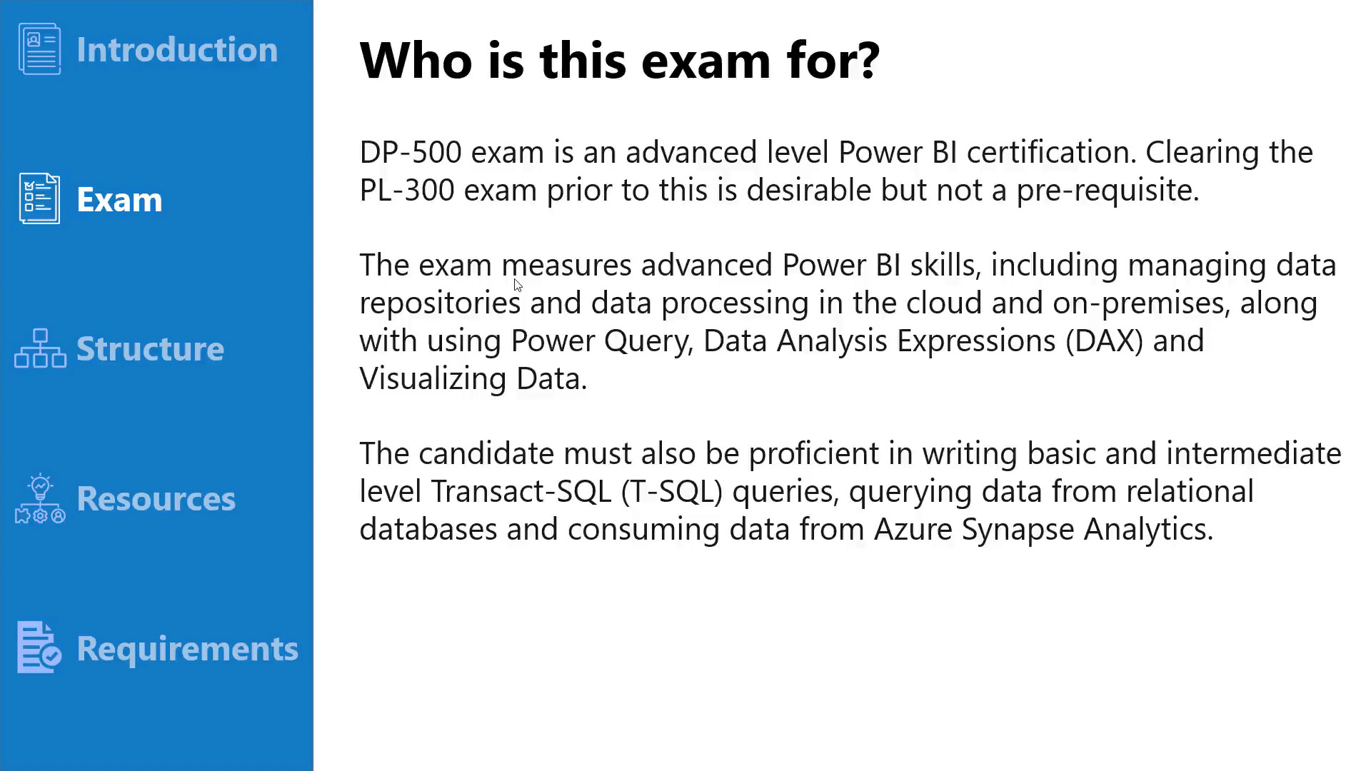 Who is the DP-500 exam for?
