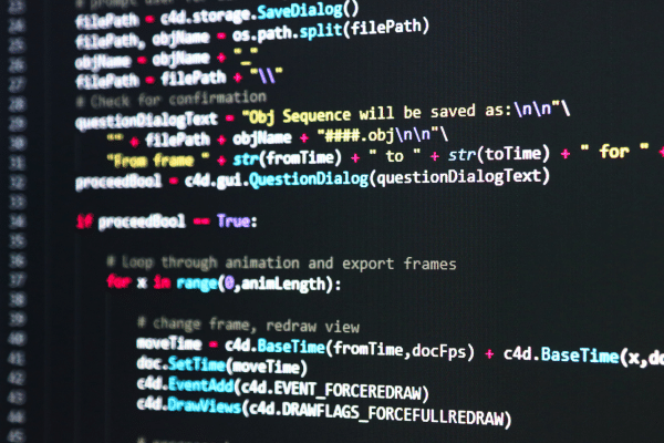 python code on a screen