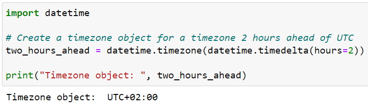 Creating a timezone object for a timezone