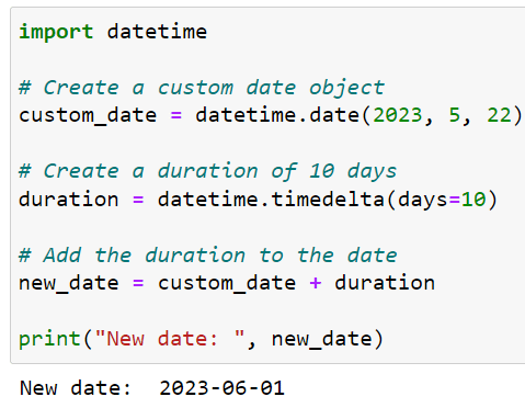 Adding a duration to a date object