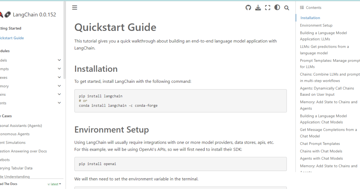 Documentations and Modules for LangChain