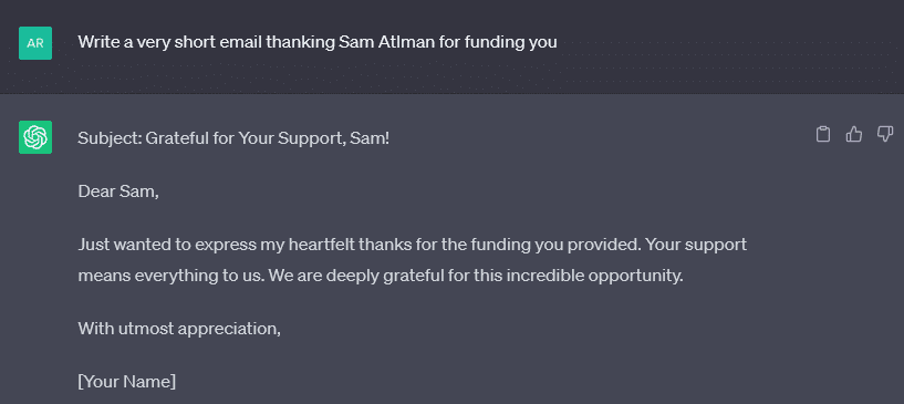 ChatGPT can write personalized emails for you