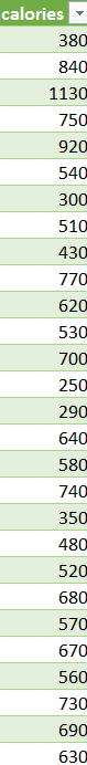 New column contining an array in Excel