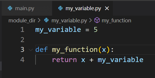 Creating a new file named my_variable.py