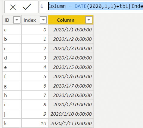 Custom calendar date table in Power BI
