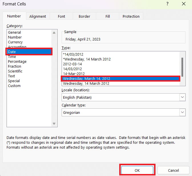 Select Date and choose a Format. Then, click OK